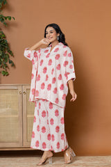Pink Lemonade Cotton Kurta Set - Rouhab