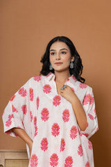 Pink Lemonade Cotton Kurta Set - Rouhab