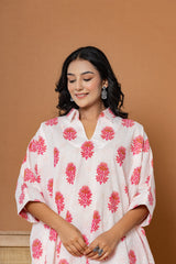Pink Lemonade Cotton Kurta Set - Rouhab