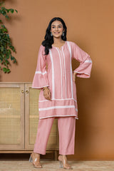 Orchid Pink Muslin Kurta Set - Rouhab