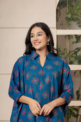 Deja Vu Blue Cotton Co-ord Set - Rouhab