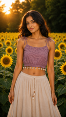 Boho Tie Strap Crop Top