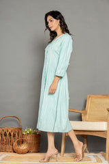 Sky blue lurex midi dress
