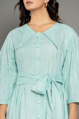 Sky blue lurex midi dress