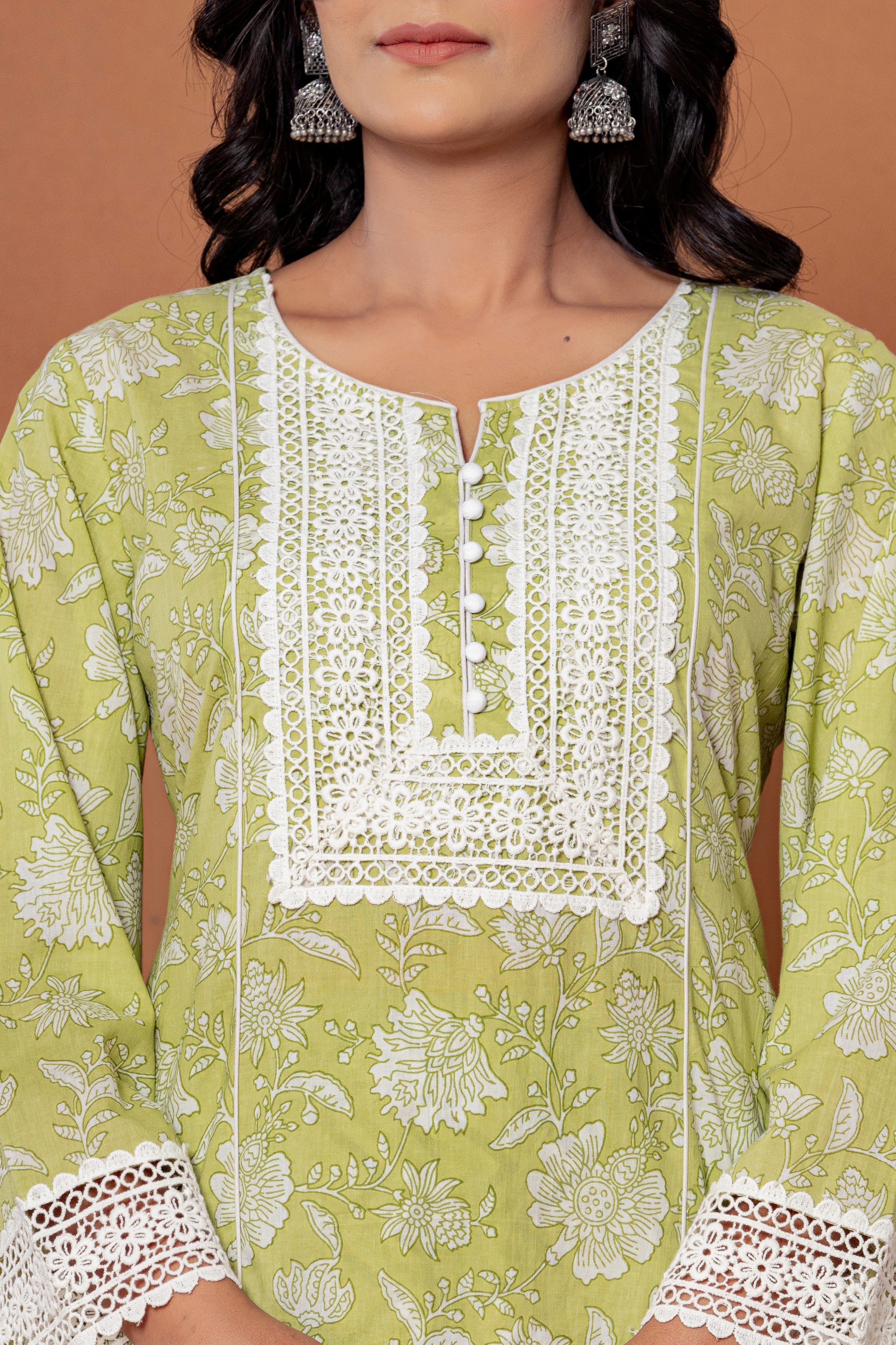 Mellow Green Cotton Kurta Set - Rouhab