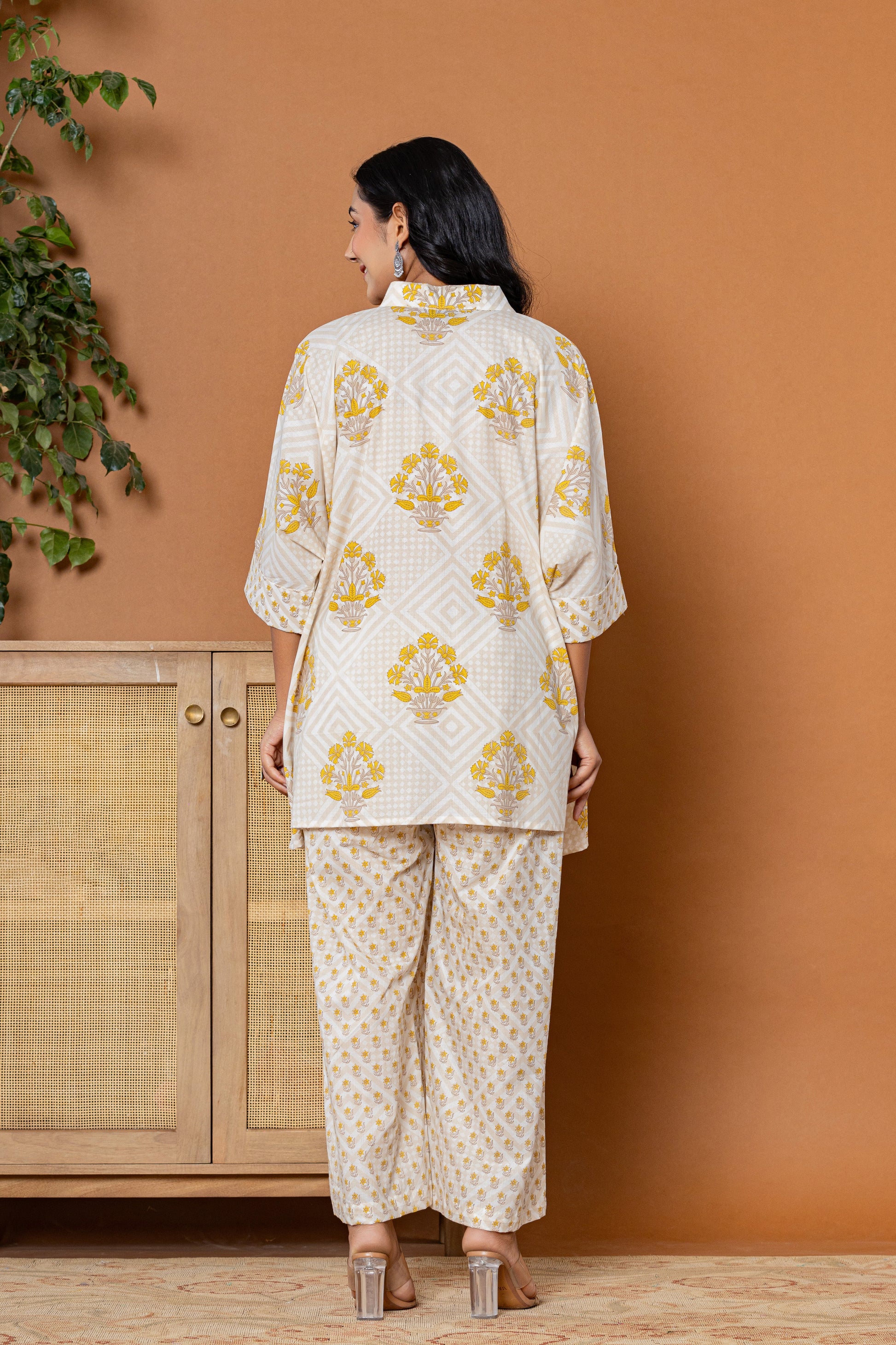 Daisy Daze Yellow Cotton Kurta Set - Rouhab