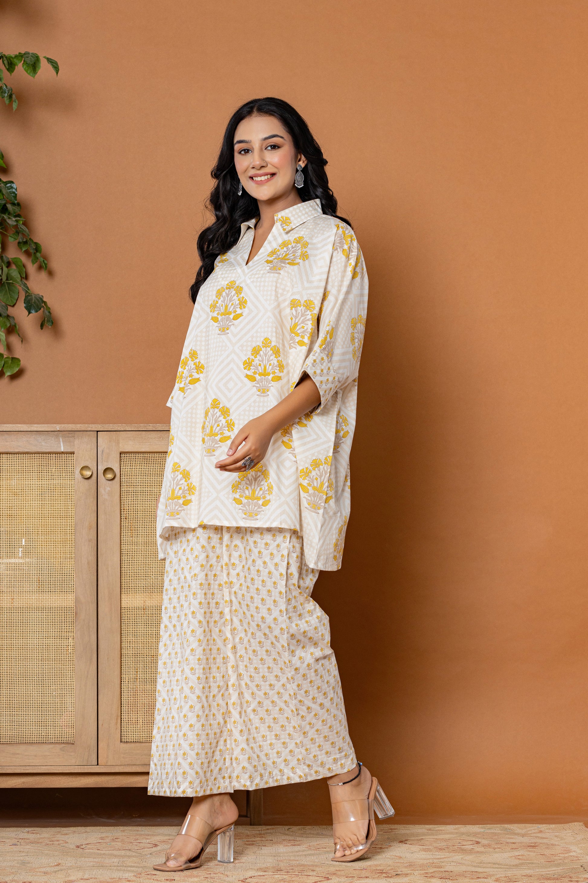 Daisy Daze Yellow Cotton Kurta Set - Rouhab