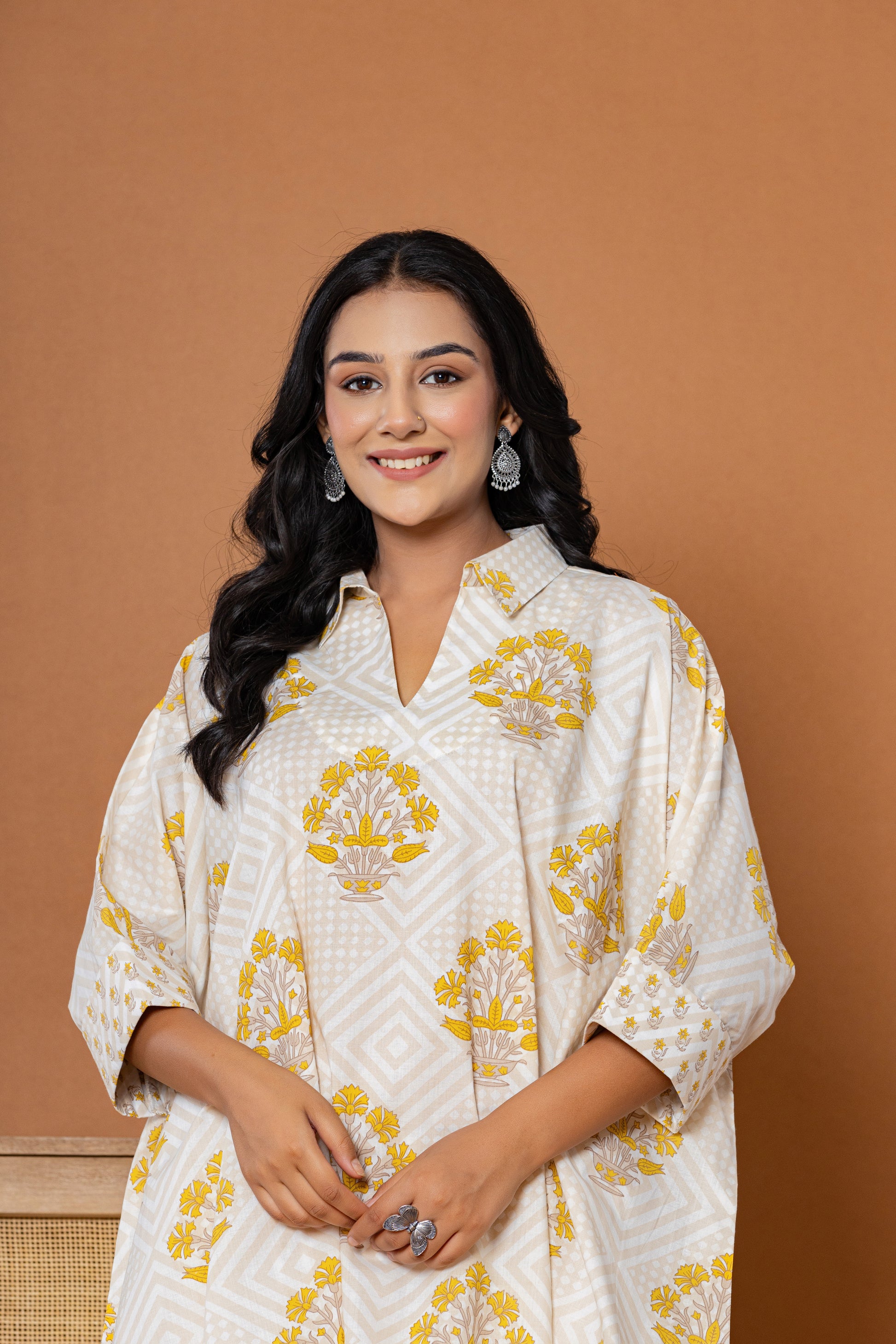 Daisy Daze Yellow Cotton Kurta Set - Rouhab