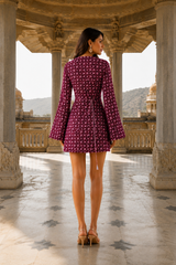 Wineberry Flare Mini Dress