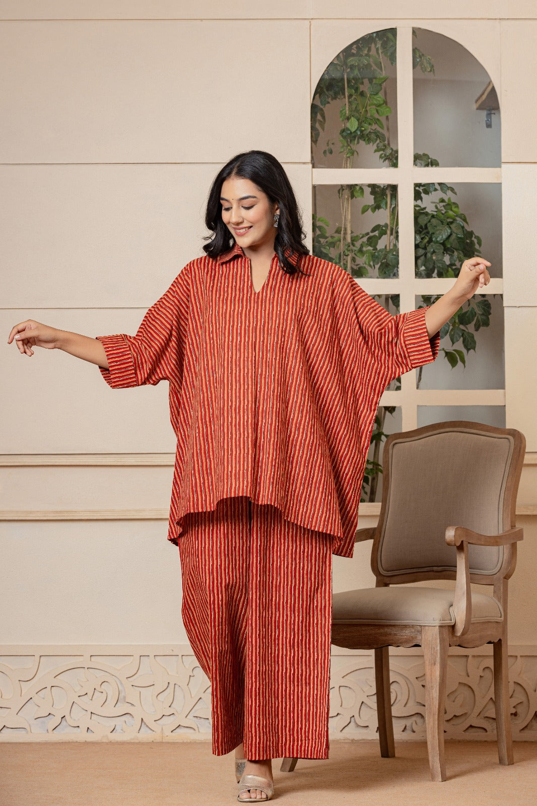 Paprika Cotton Kurta Set - Rouhab