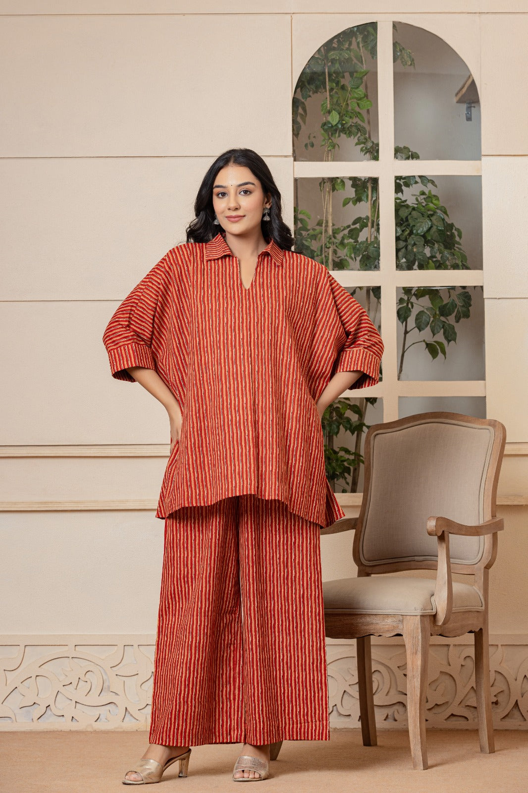 Paprika Cotton Kurta Set - Rouhab