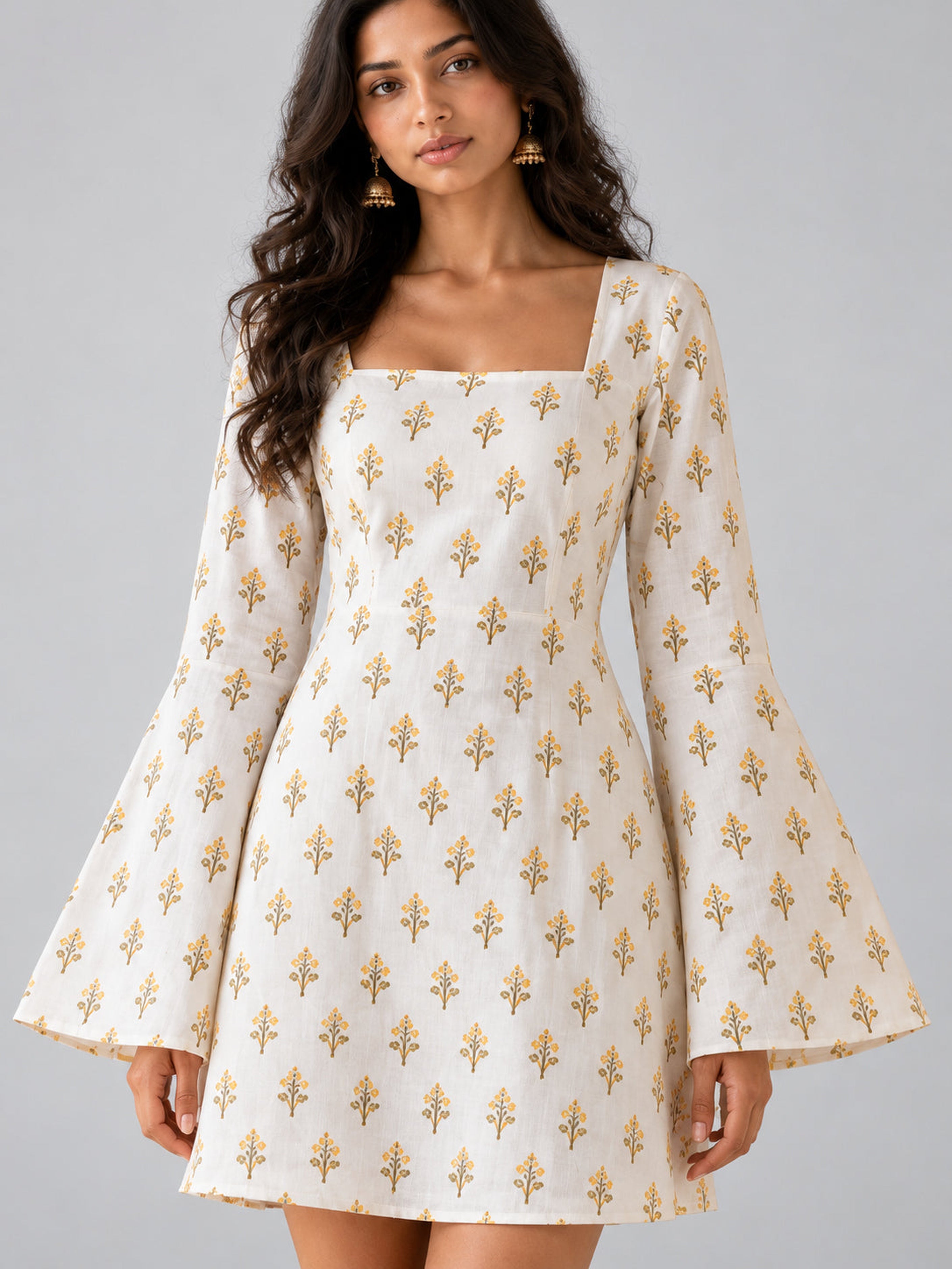 Ivory Heritage Flare Dress — detail view